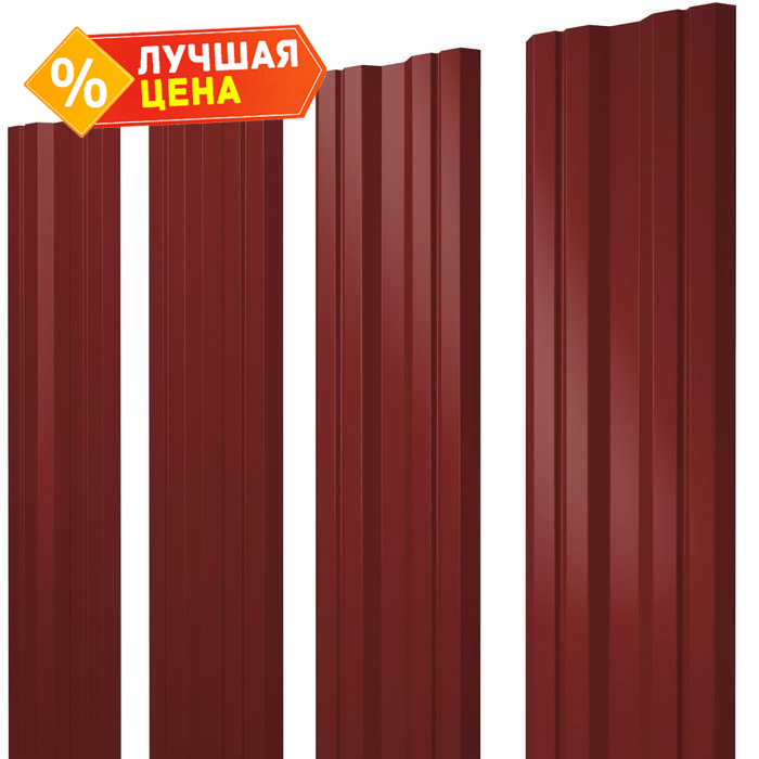 Штакетник Twin Grand Line 0,5 Satin RAL3011 Коричнево-Красный