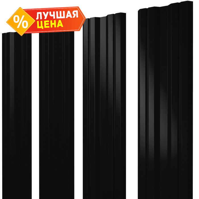 Штакетник Twin Grand Line 0,5 PurLite Matt RAL9005 Черный