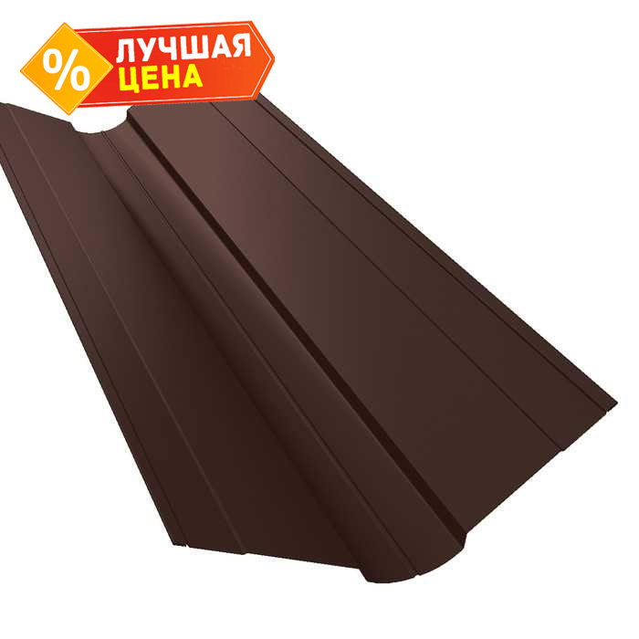 Планка ендовы верхней фигурной 100x100 0,4 PE RAL 8017 шоколад