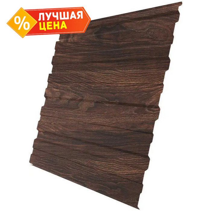 Профлист Grand Line C10В 0.45 Print Elite с пленкой Chestnut wood