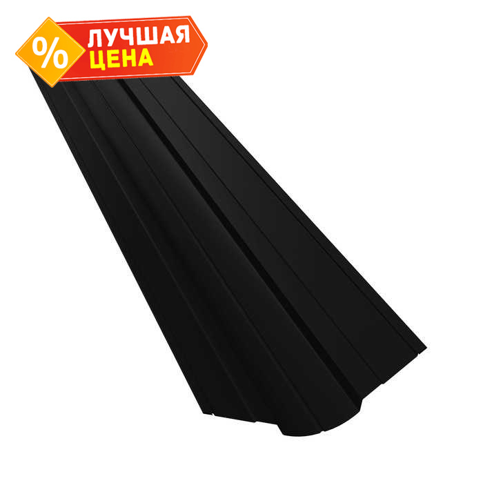 Планка ендовы верхней фигурной 70x70 0,5 GreenCoat Pural BT, matt RR 33 черный (RAL 9005 черный)