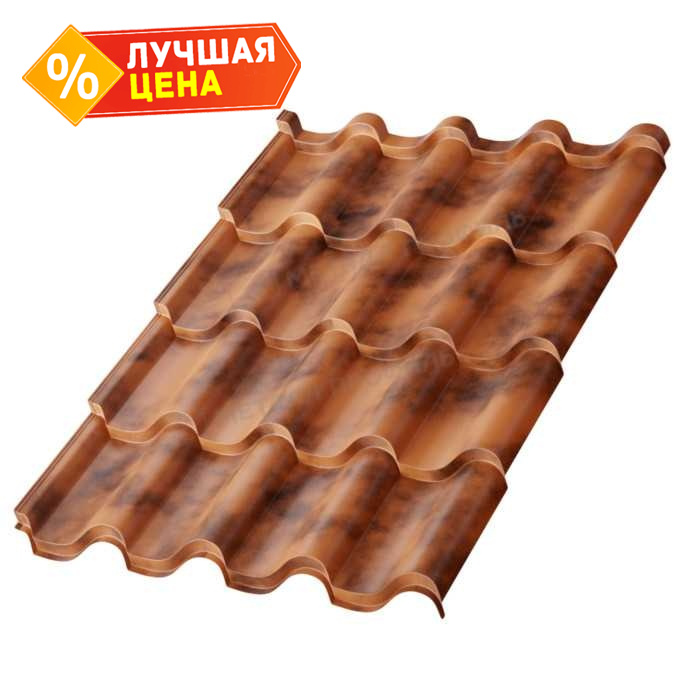 Металлочерепица Металл-Профиль Монтерроса-X 0,5 CLOUDY® Anticato Терракотовый