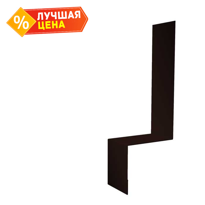 Планка примыкание боковое фальц Grand Line 0,5 Quarzit lite с пленкой RAL 8017 шоколад
