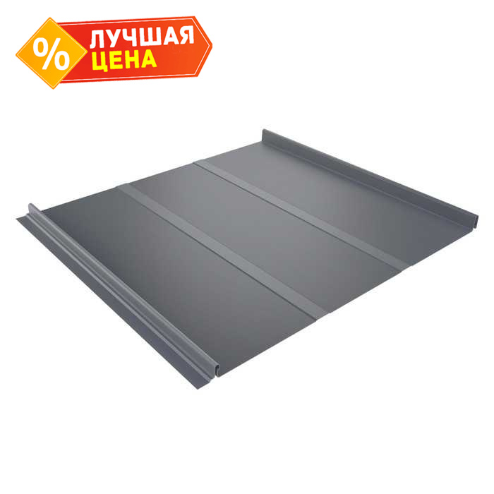Фальцевая кровля Кликфальц Line Grand Line 0,45 Полиэстер RAL 9006 Бело-Алюминиевый