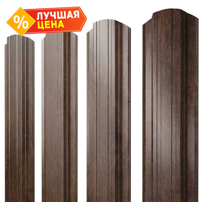 Штакетник Прямоугольный фигурный Grand Line 0,45 Print Elite Antique Wood Antique Wood