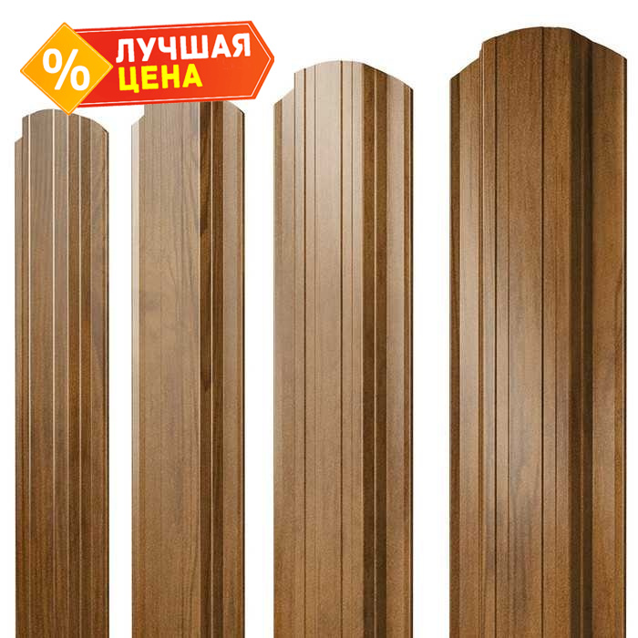 Штакетник Прямоугольный Grand Line 0,45 Print-double Elite Golden Wood Golden Wood | 2.0 м