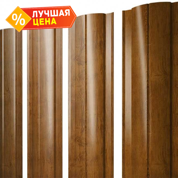 Штакетник Круглый Grand Line 0,45 Print-double Elite Antique Wood Antique Wood | 1.5 м