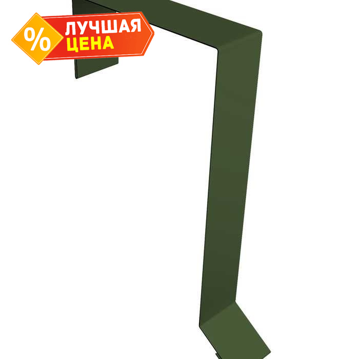 Планка торцевая фальц Grand Line 60х97 0,5 GreenCoat Pural BT с пленкой RR 11 темно-зеленый (RAL 6020 хромовая зелень)