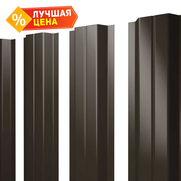 Штакетник П-образный А Grand Line 0,45 Drap ST RR 32 Темно-Коричневый