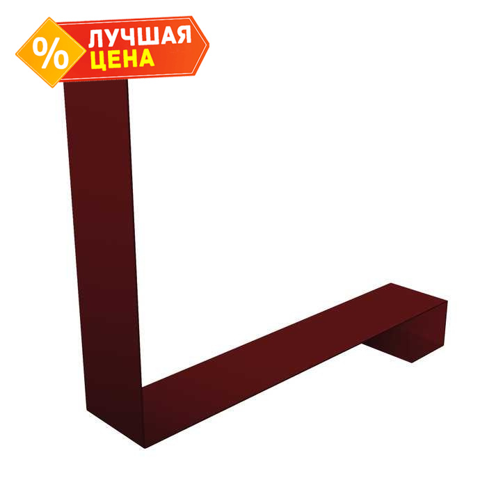 Планка примыкание нижнее к трубе фальц Grand Line 0,5 Quarzit с пленкой RAL 3005 красное вино