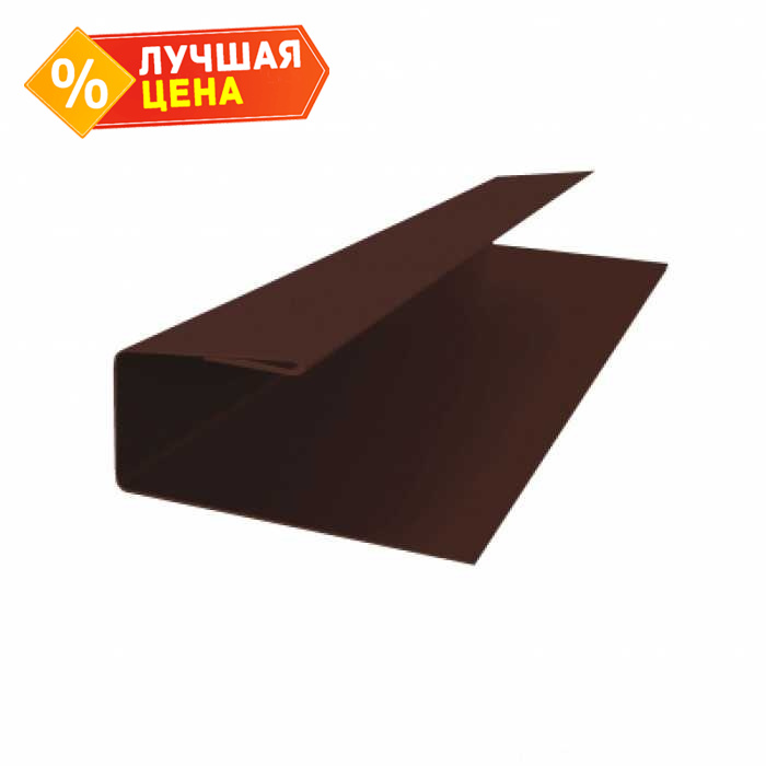 J-Профиль 18мм 0,5 Quarzit с пленкой RAL 8017 шоколад
