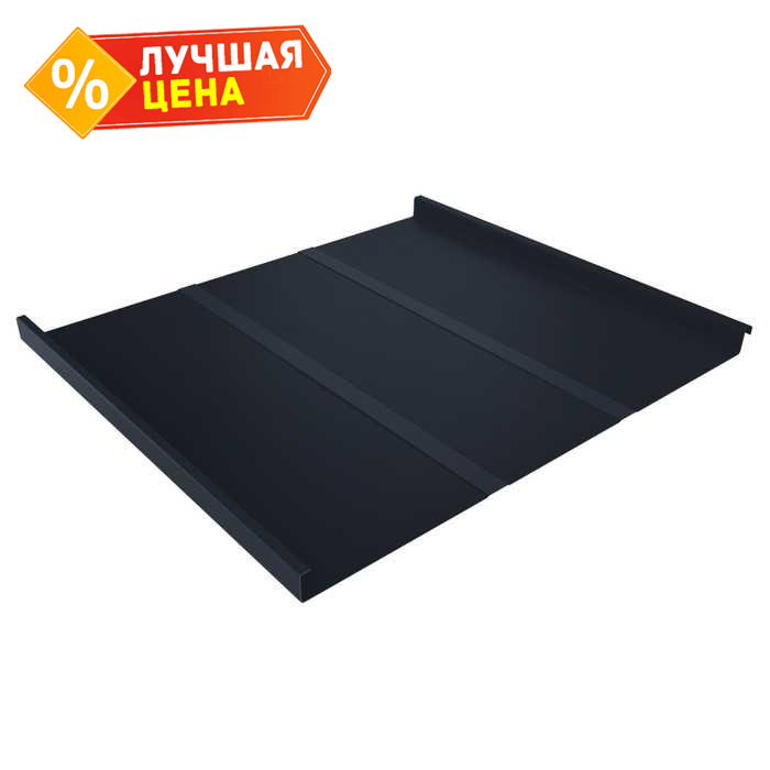 Фальцевая кровля Фальц двойной стоячий Line Grand Line 0,5 Satin RAL 7024 Мокрый Асфальт