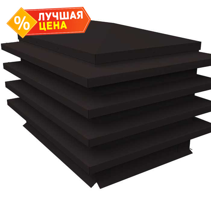 Дымник на трубу елка 3520х1480мм 0,5 Velur с пленкой RAL 9005 черный