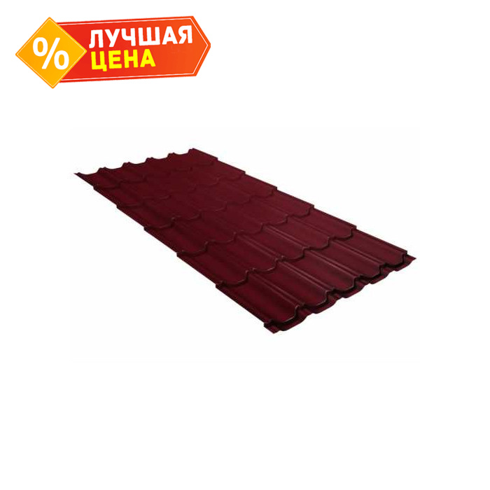 Металлочерепица Grand Line Kvinta plus 0,5 Satin RAL 3005 Красное вино