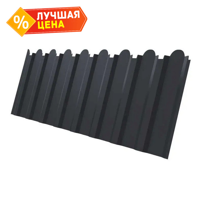 Профлист фигурный Grand Line C20A 0.45 Drap RAL 7024 Мокрый асфальт