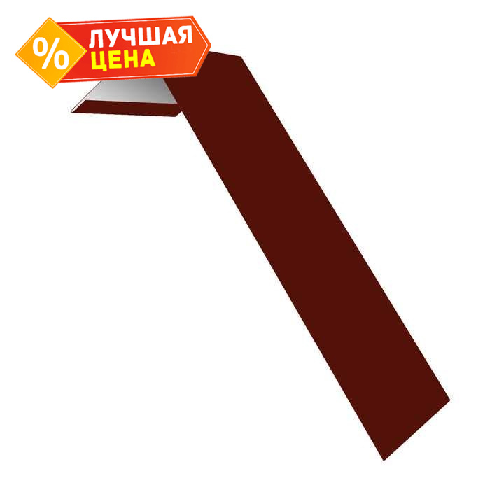 Планка лобовая/околооконная простая 190х50 0,5 Satin с пленкой RAL 3009 оксидно-красный