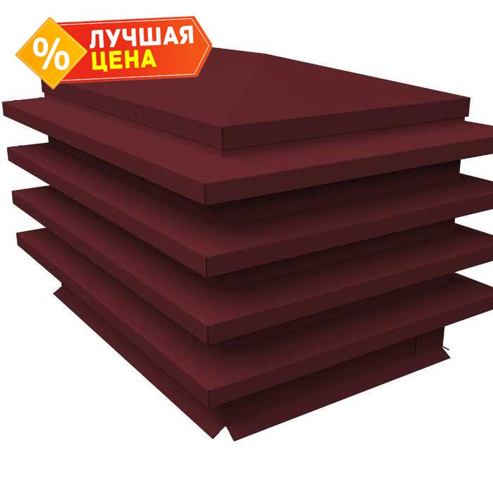 Дымник на трубу елка 520х390мм 0,45 Drap с пленкой RAL 3005 красное вино
