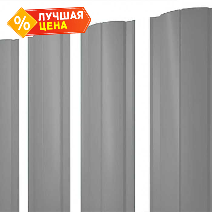 Штакетник Круглый Grand Line 0,45 Drap RAL7004 Сигнальный Серый