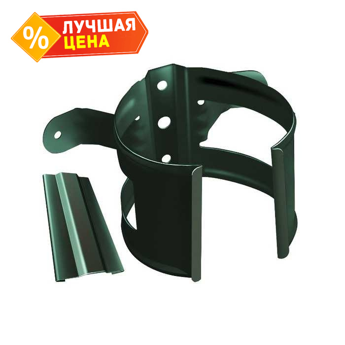 Хомут трубы металлический на дерево Grand Line ПВХ зелёный (RAL 6005)