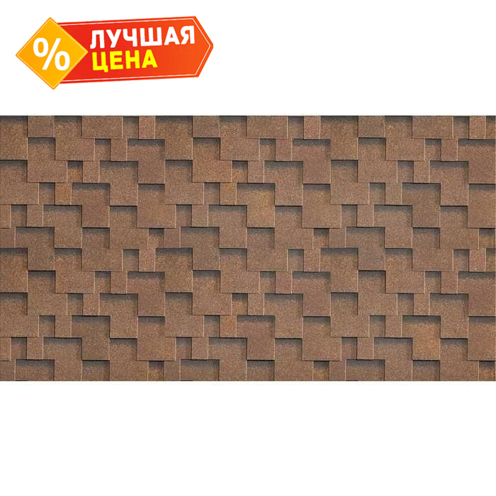 Гибкая черепица Технониколь Шинглас Фокстрот Дуб