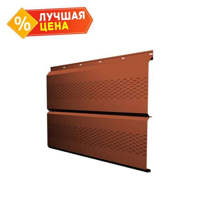 Софит ЭкоБрус с перфорацией 0,345 Grand Line 0,5 Velur RAL 8004 терракота