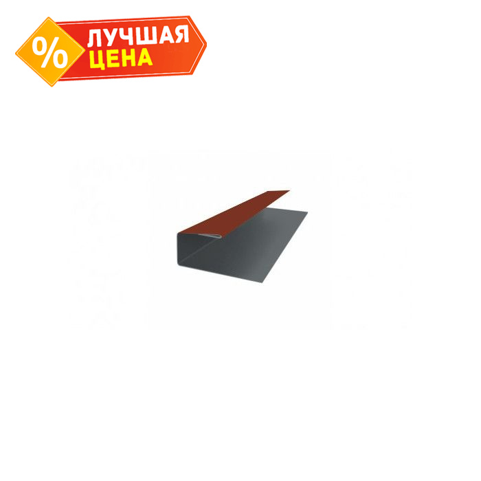 J-Профиль 18мм 0,5 GreenСoat Pural с пленкой RR 29 красный (RAL 3009 оксидно-красный)