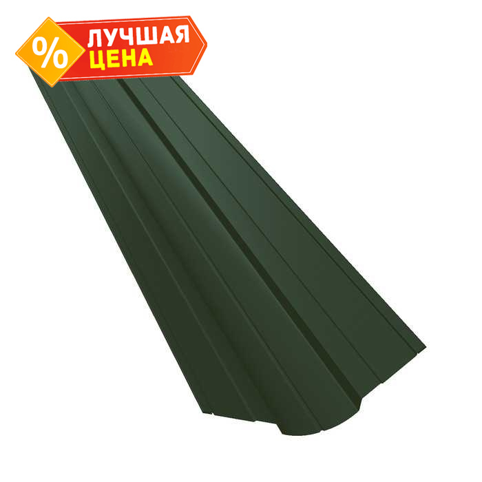 Планка ендовы верхней фигурной 70x70 0,5 Velur RAL 6020 хромовая зелень