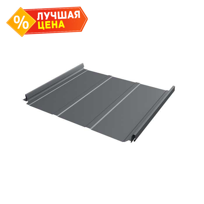 Фальцевая кровля Кликфальц Pro Grand Line 0,5 GreenCoat Pural BT, matt RR 23 Мокрый Асфальт