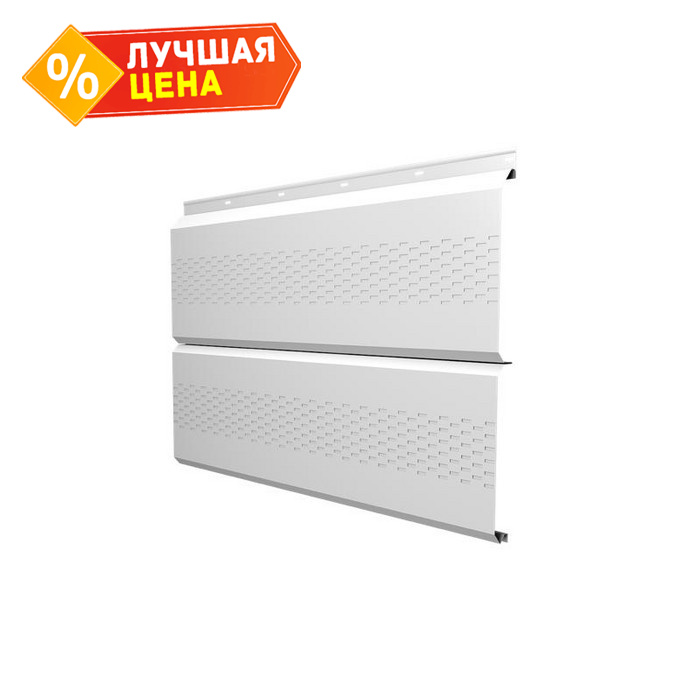 Софит ЭкоБрус с перфорацией 0,345 Grand Line 0,5 Satin с пленкой RAL 9003 сигнальный белый