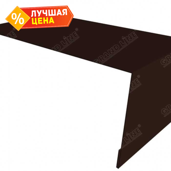 Планка мансардная 0,5 Satin с пленкой RAL 8017 шоколад