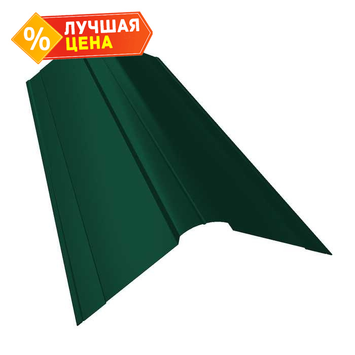 Планка конька фигурного 150x150 0,5 Quarzit RAL 6005 зеленый мох