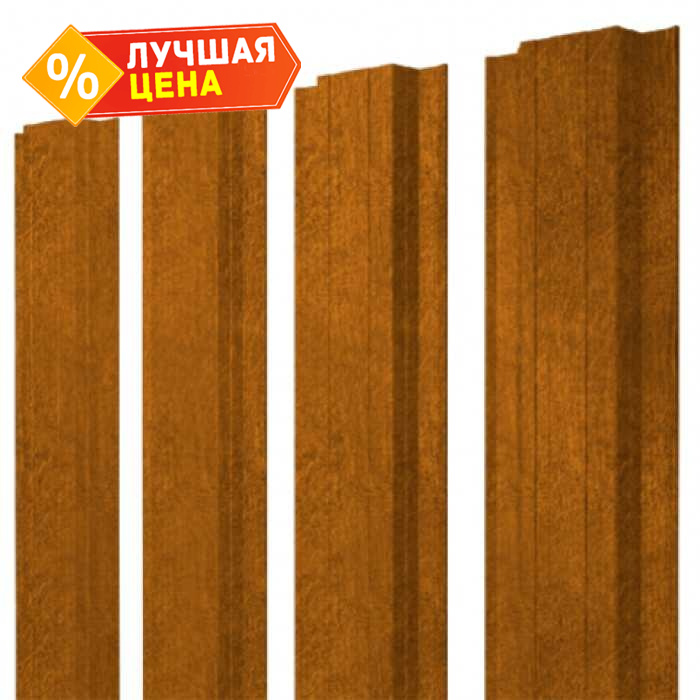 Штакетник Прямоугольный Grand Line 0,45 Print-double Elite Golden Wood Golden Wood | 1.5 м