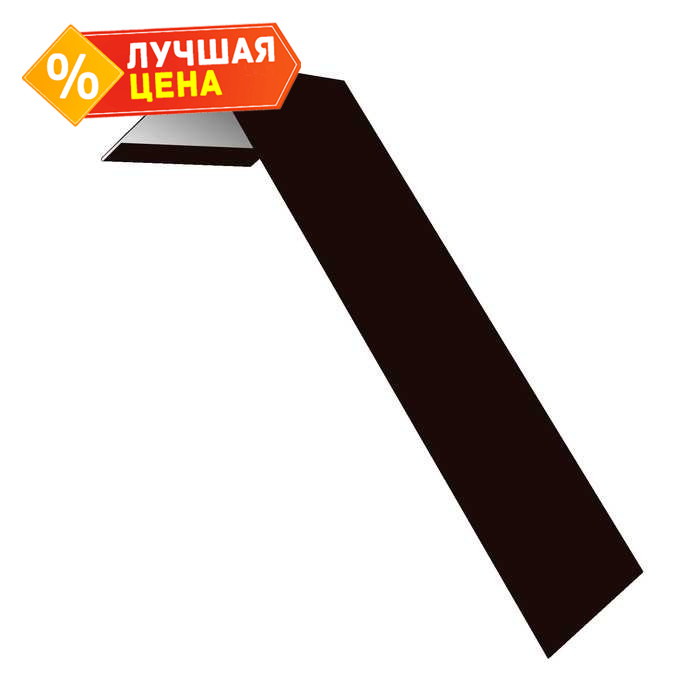 Планка лобовая/околооконная простая 190х50 0,5 GreenCoat Pural BT с пленкой RR 32 темно-коричневый (8019)