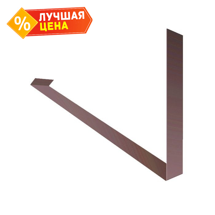 Планка примыкание верхнее к трубе фальц Grand Line 0,5 GreenCoat Pural BT, matt RR 29 красный (RAL 3009 оксидно-красный)