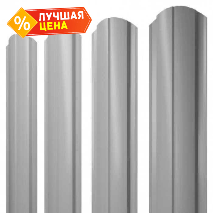 Штакетник Прямоугольный фигурный Grand Line 0,45 Drap RAL7004 Сигнальный Серый