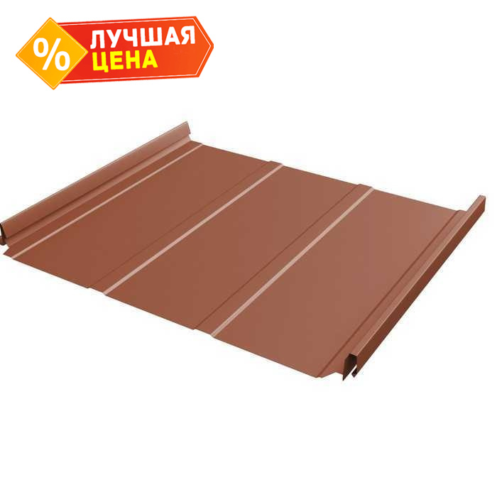 Фальцевая кровля Кликфальц Pro Line Grand Line 0,5 PurLite Matt RAL 8004 Терракота