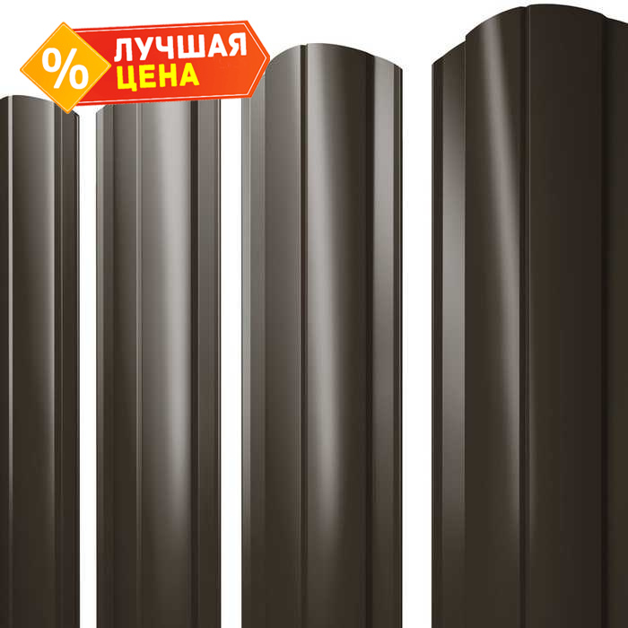 Штакетник Круглый фигурный Grand Line 0,45 Drap RR 32 Темно-Коричневый