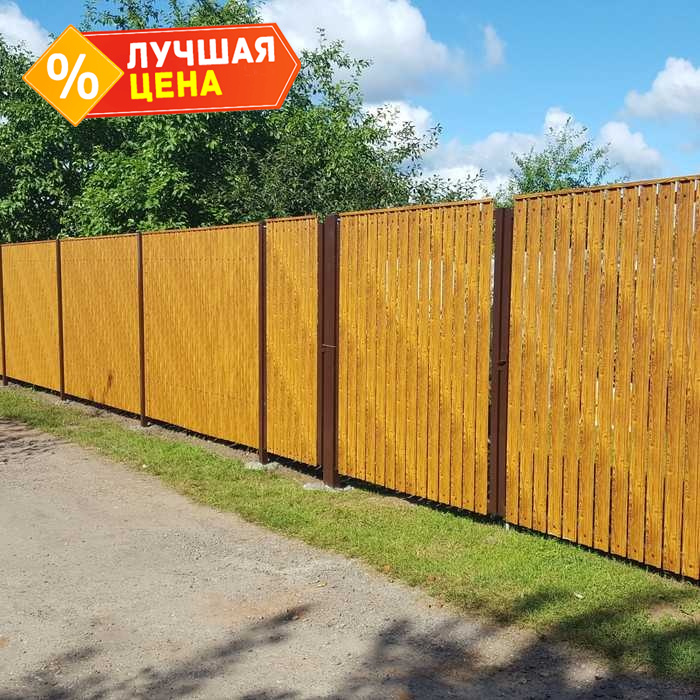 Штакетник М-образный А Grand Line 0,45 Print-double Elite Golden Wood Golden Wood