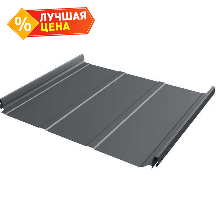 Фальцевая кровля Кликфальц Pro Line Grand Line 0,45 Drap ST RAL 7024 Мокрый Асфальт