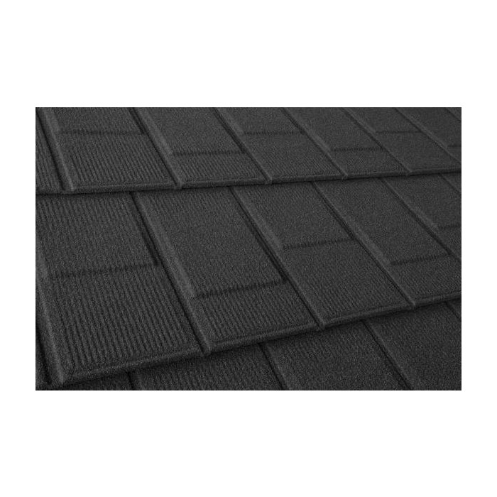 Композитная черепица Метротайл (Metrotile) серия I-Shingle, цвет черный, 1340х430 мм