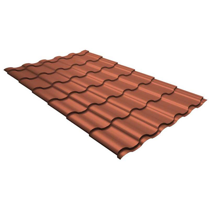 Металлочерепица Grand Line Kredo 0,5 Quarzit Cuprum Steel/Quarzit Cuprum Steel