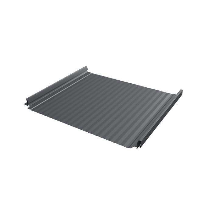 Фальцевая кровля Кликфальц Pro Gofr Grand Line 0,5 PurLite Matt RAL 7024 Мокрый Асфальт