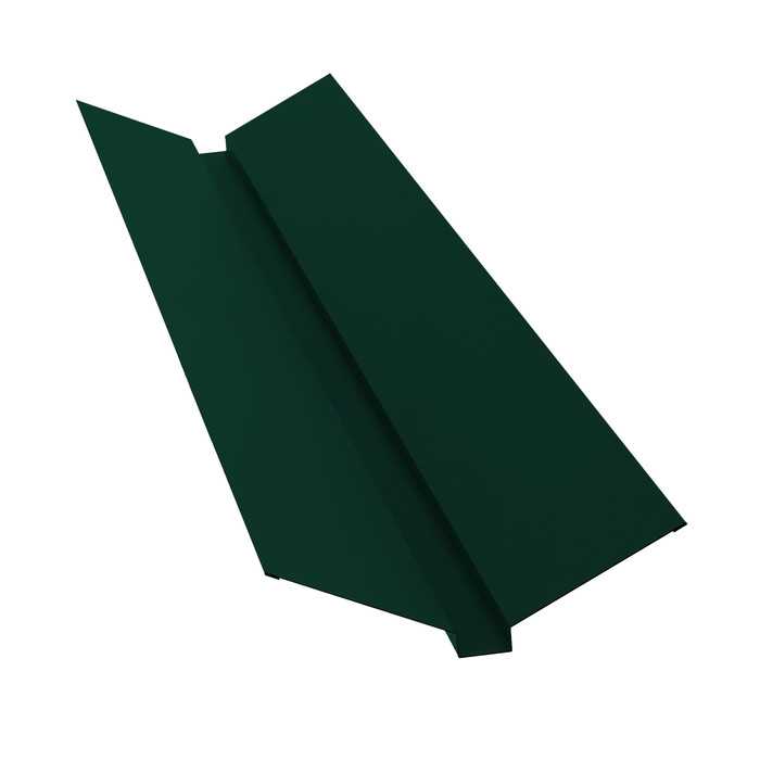 Планка ендовы верхней 115х30х115 0,5 Satin с пленкой RAL 6005 зеленый мох