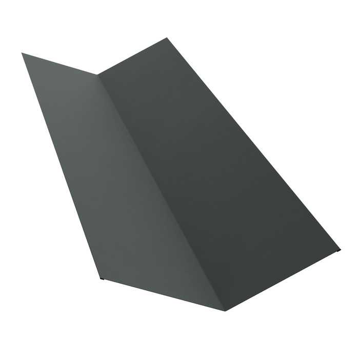 Планка ендовы верхней 145х145 0,45 PE с пленкой RAL 7005 мышино-серый