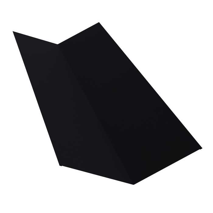 Планка ендовы верхней 145х145 0,5 Satin с пленкой RAL 9005 черный