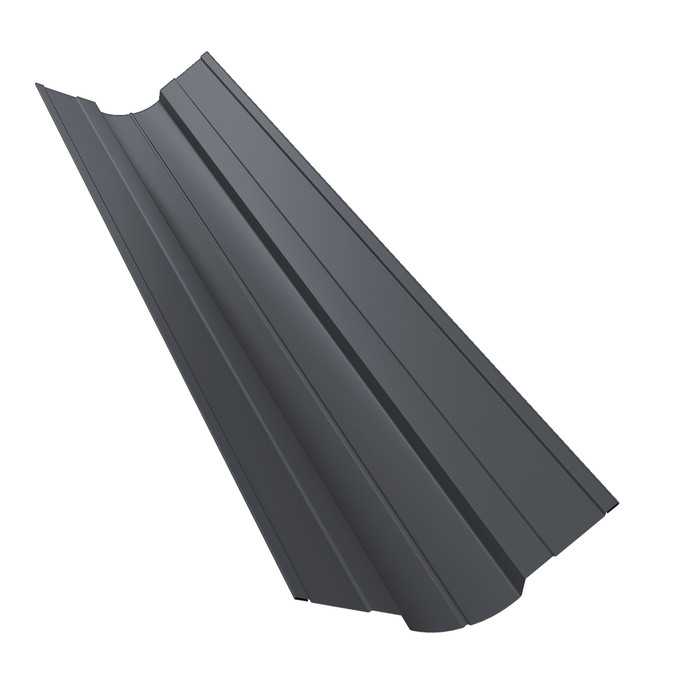 Планка ендовы верхней фигурной 70x70 0,5 GreenCoat Pural BT, matt RR 23 темно-серый (RAL 7024 мокрый асфальт)