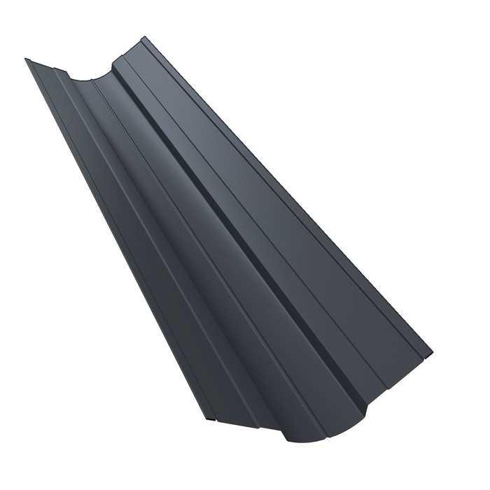 Планка ендовы верхней фигурной 70x70 0,5 Quarzit RAL 7024 мокрый асфальт