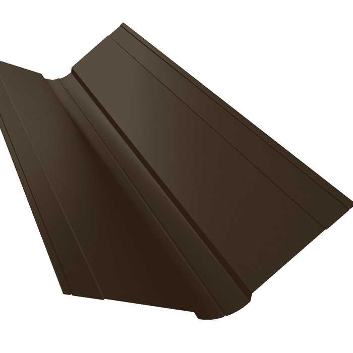 Планка ендовы верхней фигурной 150x150 0,5 Velur RR 32 темно-коричневый