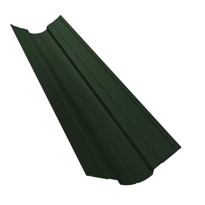 Планка ендовы верхней фигурной 70x70 0,5 GreenCoat Pural BT, matt RR 11 темно-зеленый (RAL 6020 хромовая зелень)