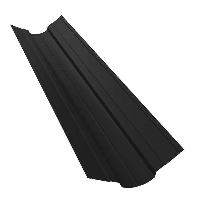 Планка ендовы верхней фигурной 70x70 0,5 Rooftop Matte RAL 9005 черный